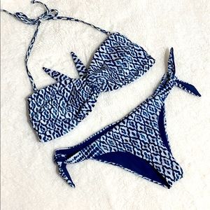 Mara Hoffman - Blue Printed Lattice Bikini
